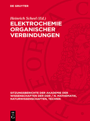 cover image of Elektrochemie organischer Verbindungen